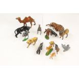 A collection of assorted lead animals