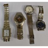Four gent's wristwatches Casio, Carbo, Crunel,