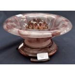 A possibly Sowerby and Davidson amethyst cloud glass stand,