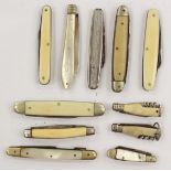 Mother of Pearl cased silver penknife, Sheffield 1897,