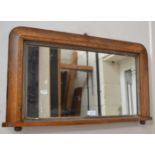 A Victorian oak framed Tumbridge wall mirror, c.1880.