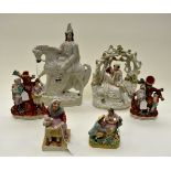 Collection of late Victorian Staffordshire flatbacks and figures a/f