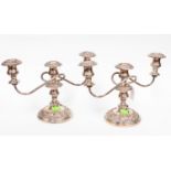 Pair of Sheffield plated candelabras