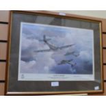 Aviation interest: two limited edition prints by Mark Postlethwait: WW2 theme "Achtung Spitfire"