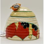 Clarice Cliff for Newport Pottery, a small Solitude beehive honey pot, Bizarre marks, 7.