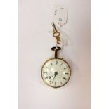 A George III pair case pocket watch missing outer case, movement signed R Henderson 1791,