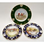 Two Royal Crown Derby painting plates by J Price: one of Monsal Dale, Derbyshire,