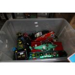 Collection of tinplate and plastic vehicles including Jibby (Switzerland) Yone (Japan) Sutcliffe