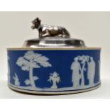 Wedgwood Jasperware butter dish early 20th Century with plated lid