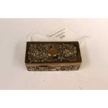 A WMF silver plated patch box, with chased decoration, gilt interior,