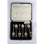 A George V set of six silver coffee spoons, London 1929,