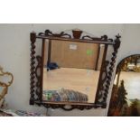 Victorian wall mirror with barley twist sides,