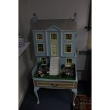 Victorian style dolls house fully furnished including lighting, basement,