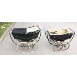 A Marmet Queen pram, black body, cream interior, as found, measuring approx 133cm length,