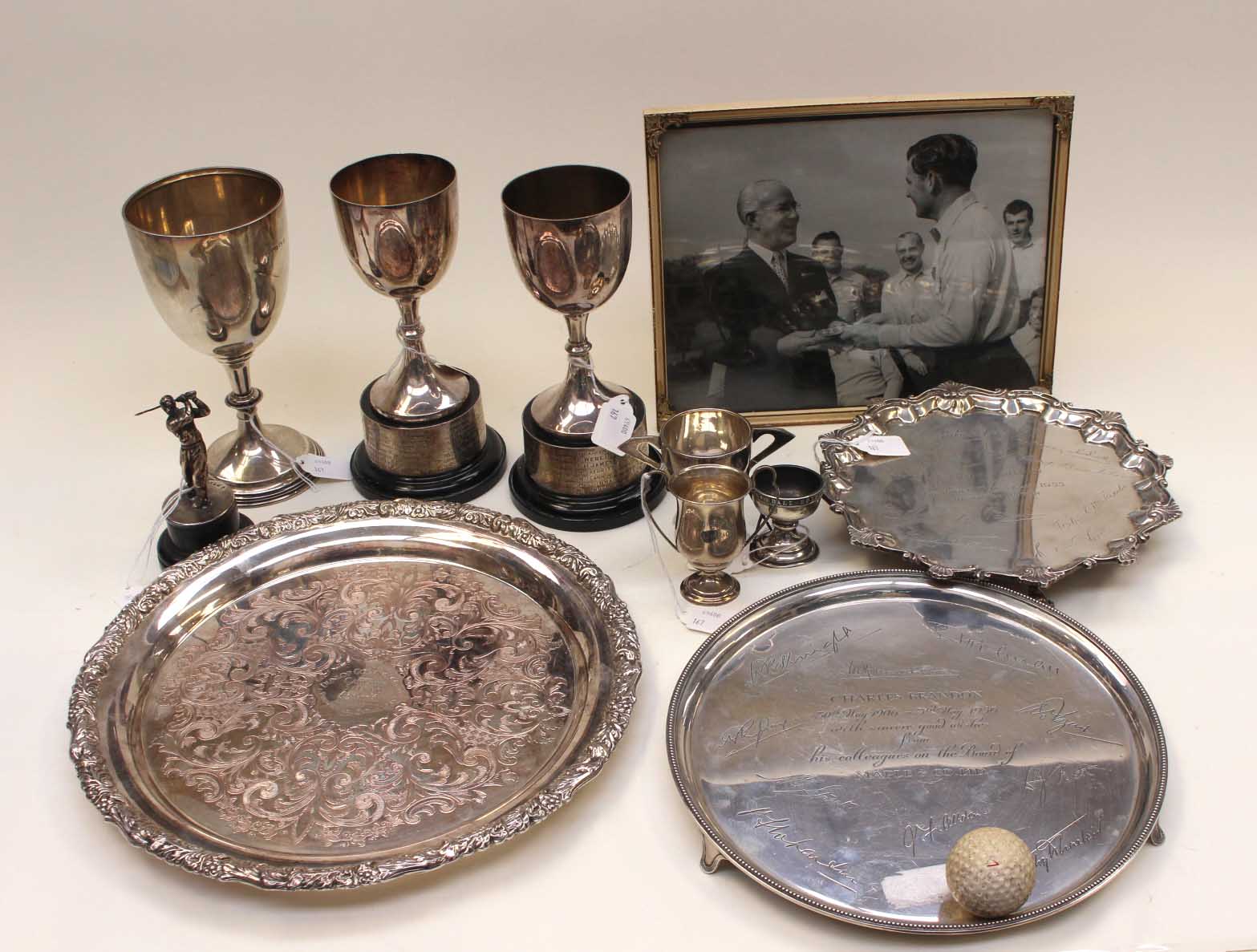 Sporting: A collection of assorted silver and silver plated trophies,