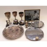 Sporting: A collection of assorted silver and silver plated trophies,