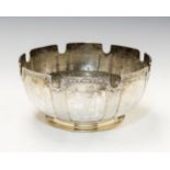 An Elizabeth II monteith shaped rose bowl,