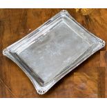 An Edwardian silver oblong card tray, Birmingham 1906,