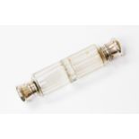 A 19th Century Mordan & Co colourless glass double ended scent bottle,