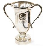Sporting Trophy: A silver hallmarked trophy, inscribed to front,