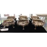 A set of six Victorian silver circular salts,