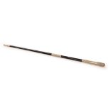 A George V ebony conductor's baton, repousee silver mounts,