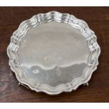 A George VI engraved silver presentation tray, Sheffield 1944, makers stamp for James Dixon,