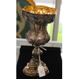 A Victorian Elkington & Co silver-plate Renaissance Revival `Cellini` goblet or chalice,