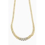 An 18ct gold yellow and white gold curb link necklace,