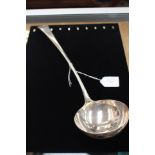 A George III silver ladle, hallmarked for London 1774, makers mark for Thomas Chawner,