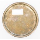 An Edwardian Britannia silver dish, plain circular with raised rim on similar circular foot,