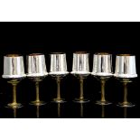 A set of six contemporary English silver goblets, modelled in the style of Stuart Devlin,