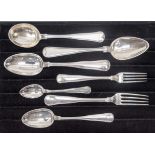 A matched set of Danish early 20th Century 830 standard silver flatware