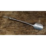 A George III silver cheese scoop, London 1807, makers mark 'HS', 55 grams/1,