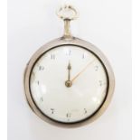 A George III silver pocket watch, London 1797, makers marks for Nicholas Thomas Wood,
