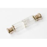 A 19th Century clear glass double ended scent bottle,