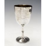 SHEEP/FARMING INTEREST: A late Victorian large presentation goblet,