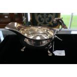 A Georgian style silver large sauce boat,