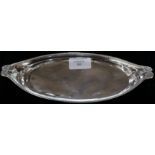 A George III plain silver boat shaped pen tray, raised rim with beaded border,