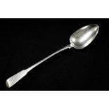 A George III sterling silver old English pattern basting spoon, engraved initial 'R',