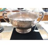 A George V Sterling silver presentation twin handled bowl, Birmingham 1930,