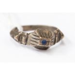 Byzantine (7th-10th century AD) Silver ring with plain band widening to the shoulders,