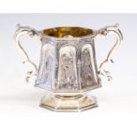 A Victorian Gothic Revival silver large two-handled sugar bowl,