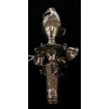 A George III silver child's rattle, whistle and teether,
