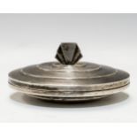 An Art Deco silver powder bowl and cover,