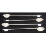 Tiffany & Co: Four mid 20th Century American sterling silver Mint Julep or Iced Tea spoons,