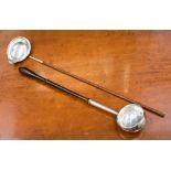 A George II silver and turned wood ladle, Ralph Maidman,