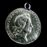 George 1st Quarter Guinea 1718 with attached pendant mount