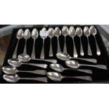 A collection of 19th Century mainly Old English Pattern teaspoons, various dates and maker's 10.
