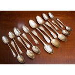 A set of five William IV sterling silver teaspoons London 1831 by James Beele and a collection of